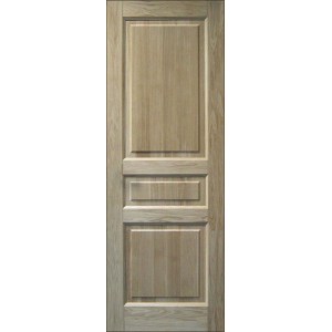 Дверь деревянная межкомнатная из массива бессучкового дуба, Классик, 3 филенки